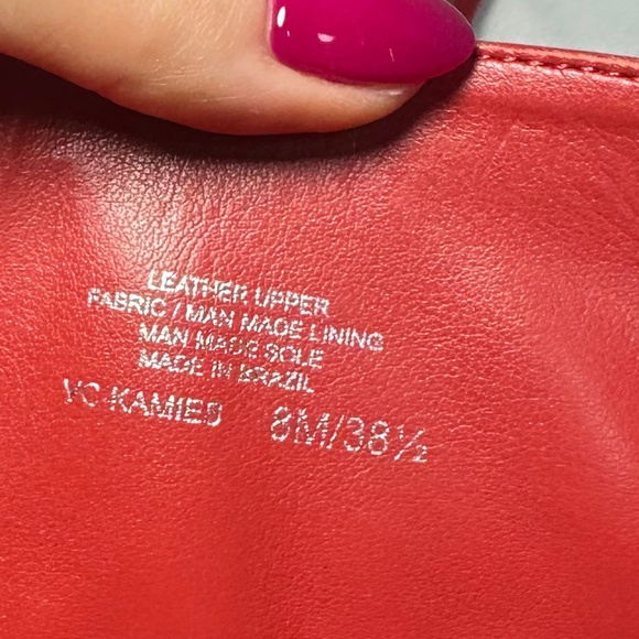 Vince Camuto Kamies Red Patent Leather Tall Knee High Heeled Boots Size 8 New - Picture 5 of 6